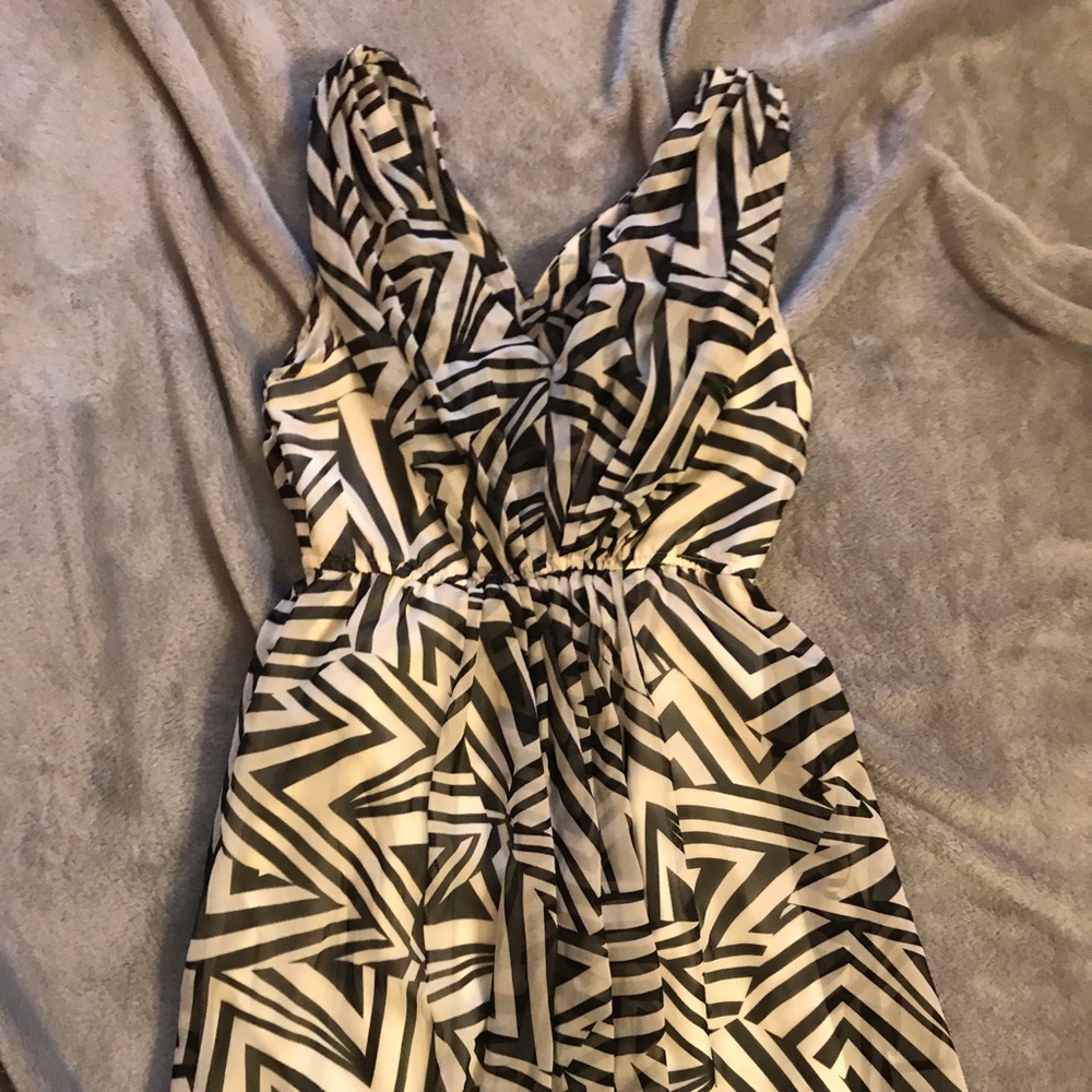 black and white dress